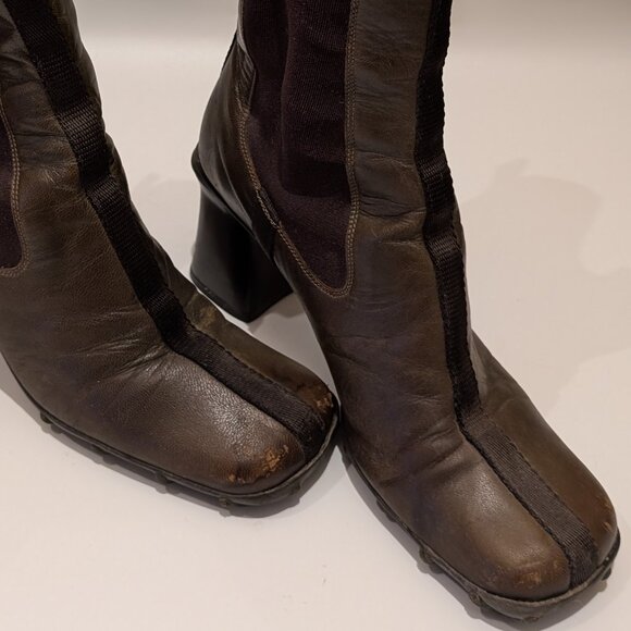 Rare Vintage Miu Miu Bubble Sole Boots – F/W 1999 – Olive Green – Size 7.5 – Y2K - Picture 4 of 9